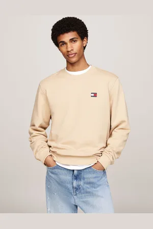 Tommy Hilfiger Regular Fit Natural Badge Crew Neck 100% Cotton SweatshirtS