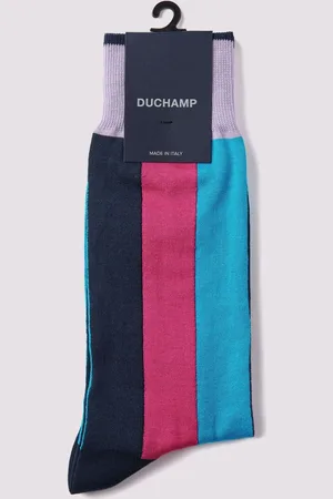 Duchamp Wide Vertical Stripe SocksS-M
