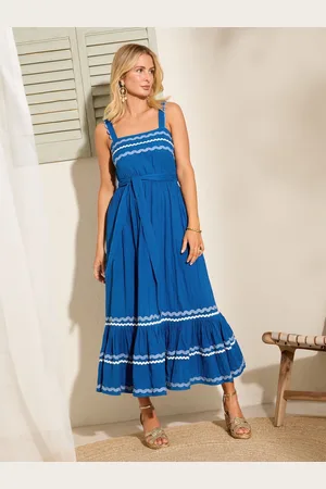 Friends Like These Millie Mackintosh Crinkle Lace Trim Tiered Midi Sun Dress46