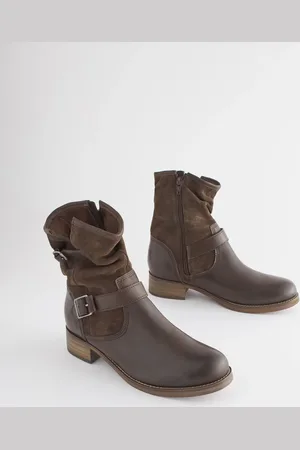 Next Forever Comfort Slouch ankelstøvler i læder