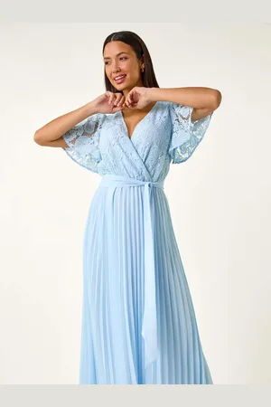 Roman Lace Detail Wrap Midi Dress44