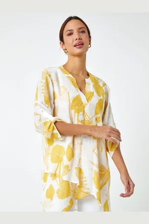 Roman Floral Print Pleat Front Top44