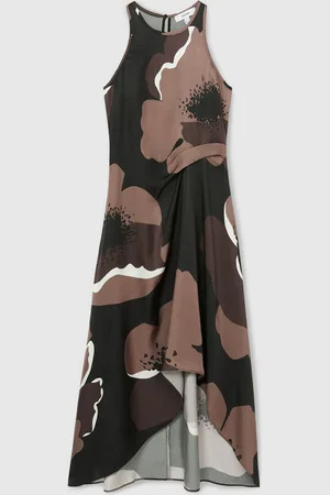 Reiss Michalie Satin Blomster Tuck Midi Kjole38