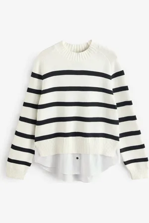 French Connection Lily Mozart Poplin Mix 100% Cotton White TopM