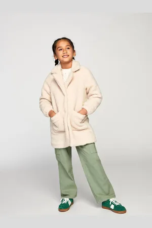 ONLY Cream Cosy Borg Teddy Button Up Coat14 år (164cm)