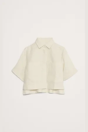 Banana Republic Boxy Linen Cropped Shirtmedium