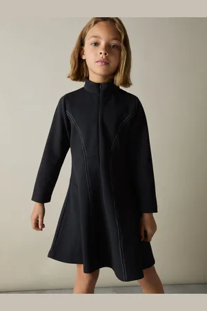 Reiss Kelly Jersey Contrast-Stitch Flared Dress4 - 5 år (104 - 110cm)