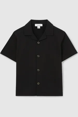 Reiss Hunt Textured Cuban Collar Shirt4 - 5 år (104 - 110cm)
