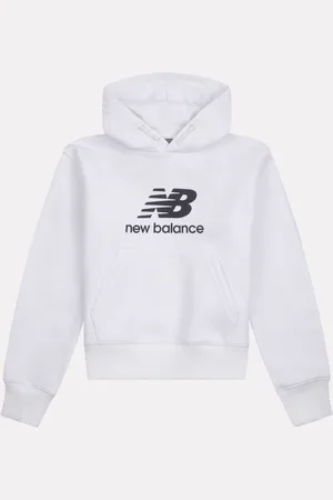 New Balance Piger Brush Back Stacked Logo Hættetrøje9 - 10 år (134 - 140cm)