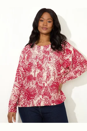 Live Unlimited London Snake Print Dolman Sleeve Blouse44