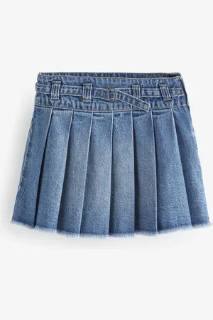 Next Denim Pleated 100% Cotton Skirt (3-16yrs)14 år (164cm)