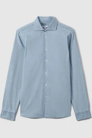 Reiss Draper Washed Chambray Knapper SkjorterXXL