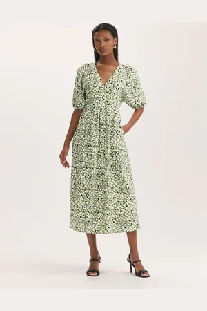 Finery London Katie Animal Print Cotton Blend Midi Dress50