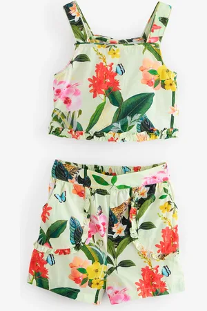 Ted Baker Multi Tropical Print Woven 100% Cotton Top & Short Set 2 Piece122128cm