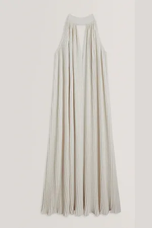 Ted Baker Akala Pleated V-Neck Maxi Dress40