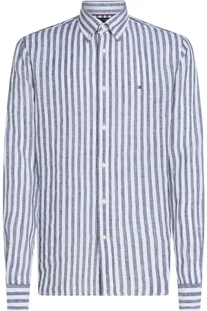 Tommy Hilfiger Normal pasform Essential Stribet 100% Hør SkjorterXX-Large