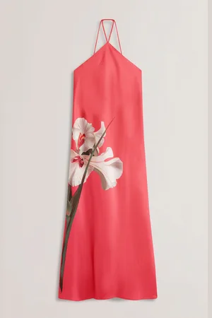 Ted Baker Ajima-Halter Neck Bias Cut Maxi Dress