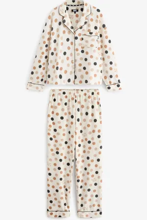 DKNY Cream Dot Fleece Gifting Notch Pyjamas SetXL