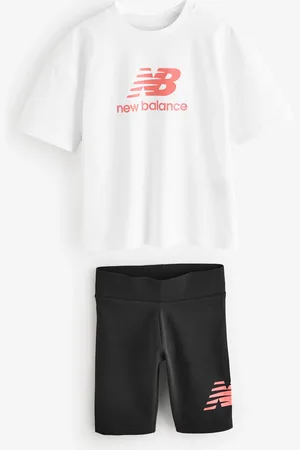 New Balance Kids Stacked Logo 100% Cotton T-Shirt & Cycle Shorts Set140146cm