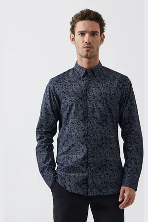 French Connection 100% Cotton Floral Long Sleeve Shirt