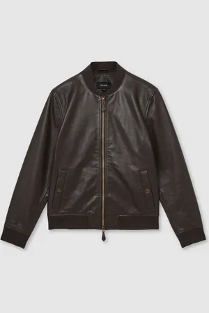 Reiss Støbt Læder Bomber JakkeX-Large
