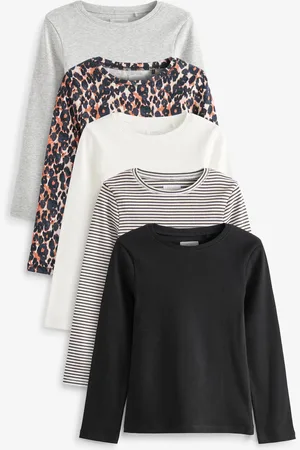 Next 5 Pack Ribbed Long Sleeve Tops (3-16yrs)3 år (98cm)