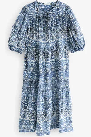 Baukjen Blue Mathilda 100% Organic Cotton Kaftan Dress42