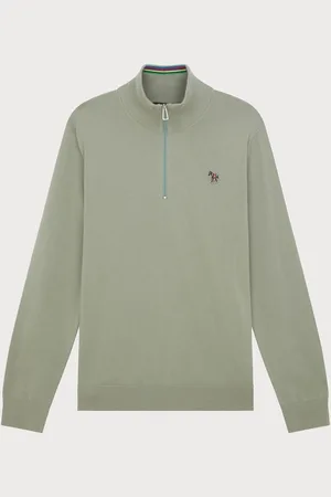 Paul Smith Paul Smith Grey Knitted Zip Neck Sweatshirtmedium