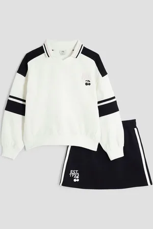 River Island Girls Collar 100% Cotton Sweat and Skirt Set134140cm