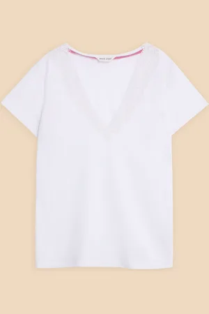 White Stuff Lace Ellie Linen Blend T-Shirt44