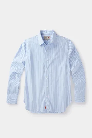 Aubin Blue Chase Poplin 100% Cotton Shirtmedium