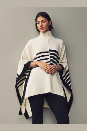 Next Stribet strikket ponchoM-L