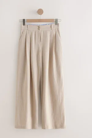Next N. Premium Linen Rich Striped Wide Leg Trousers44