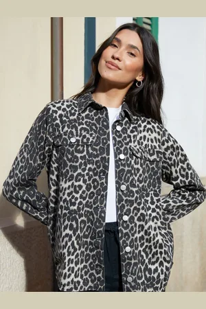 Threadbare Leopard Print Denim 100% Cotton Shacket44