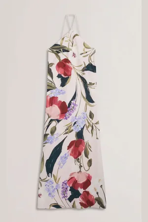 Ted Baker Almaria-Halter Neck Bias Cut Maxi Dress