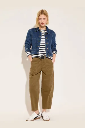 Baukjen Amelia Barrel Leg Cargo Brown Trousers