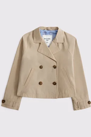Abercrombie & Fitch Cropped Trench Coat With Heart Lining122128cm