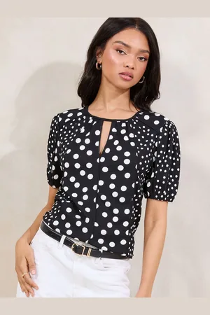 Lipsy London Kortærmet Polka Dot Tryk Top