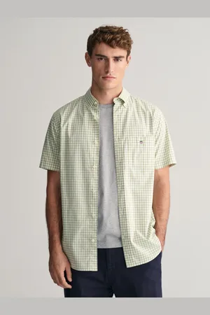GANT Regular Fit Gingham Poplin Short Sleeve 100% Cotton ShirtXXL
