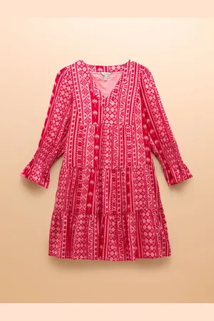 Joules Alessia Long Sleeve Tiered Cotton Dress