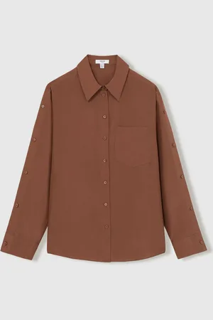 Reiss Reenie Silk Button Sleeve Skjorter32