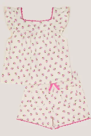 Monsoon Floral Jersey Short 100% Cotton Pyjamas Set3 - 4 år (98 - 104cm)