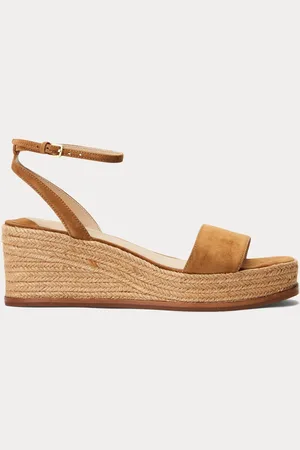 Ralph Lauren Leona Suede Platform Heeled Espadrilleseu38