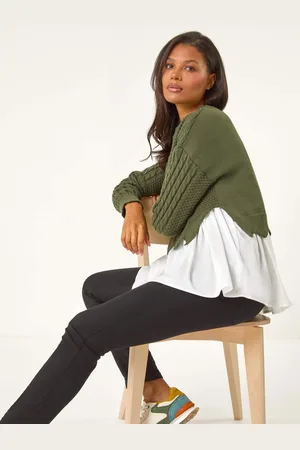 Roman 2 in 1 Contrast Cable Knit Jumper42