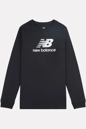 New Balance Boys 100% Cotton Stacked Logo Long Sleeve T-Shirt8 - 9 år (128 - 134cm)