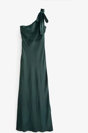 Six Stories Bow One Shoulder Satin Bridesmaid Dress44