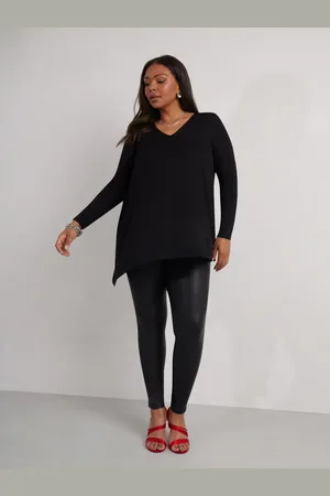 Live Unlimited London Curve Petite Jersey Asymmetrisk Chiffon Hem Top46