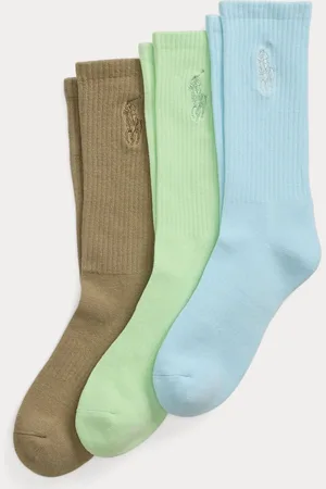 Ralph Lauren Multi Crew 100% Cotton Socks 3 Packonesize
