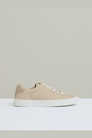 Reiss Finley Nubuck-Leather Low-Top Trainers