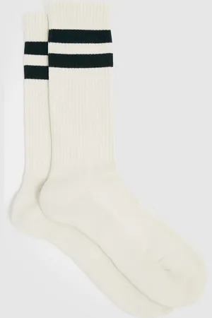 Reiss Henman Cotton-Blend Double-Stripe SocksS-M